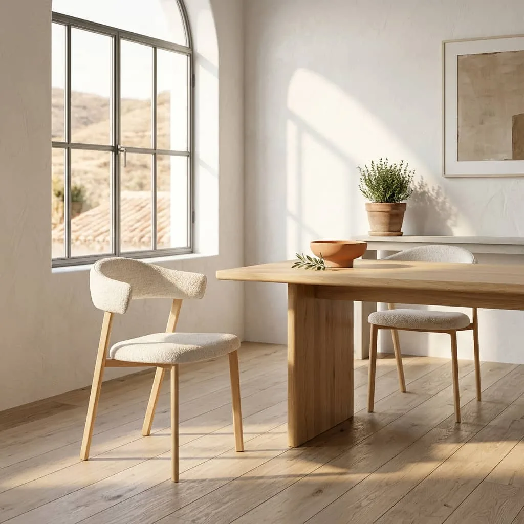 Silla tapizada contemporánea